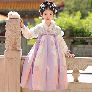 汉服女童秋冬季裙子2026新款儿童古装连衣裙过年拜年服中国风冬装