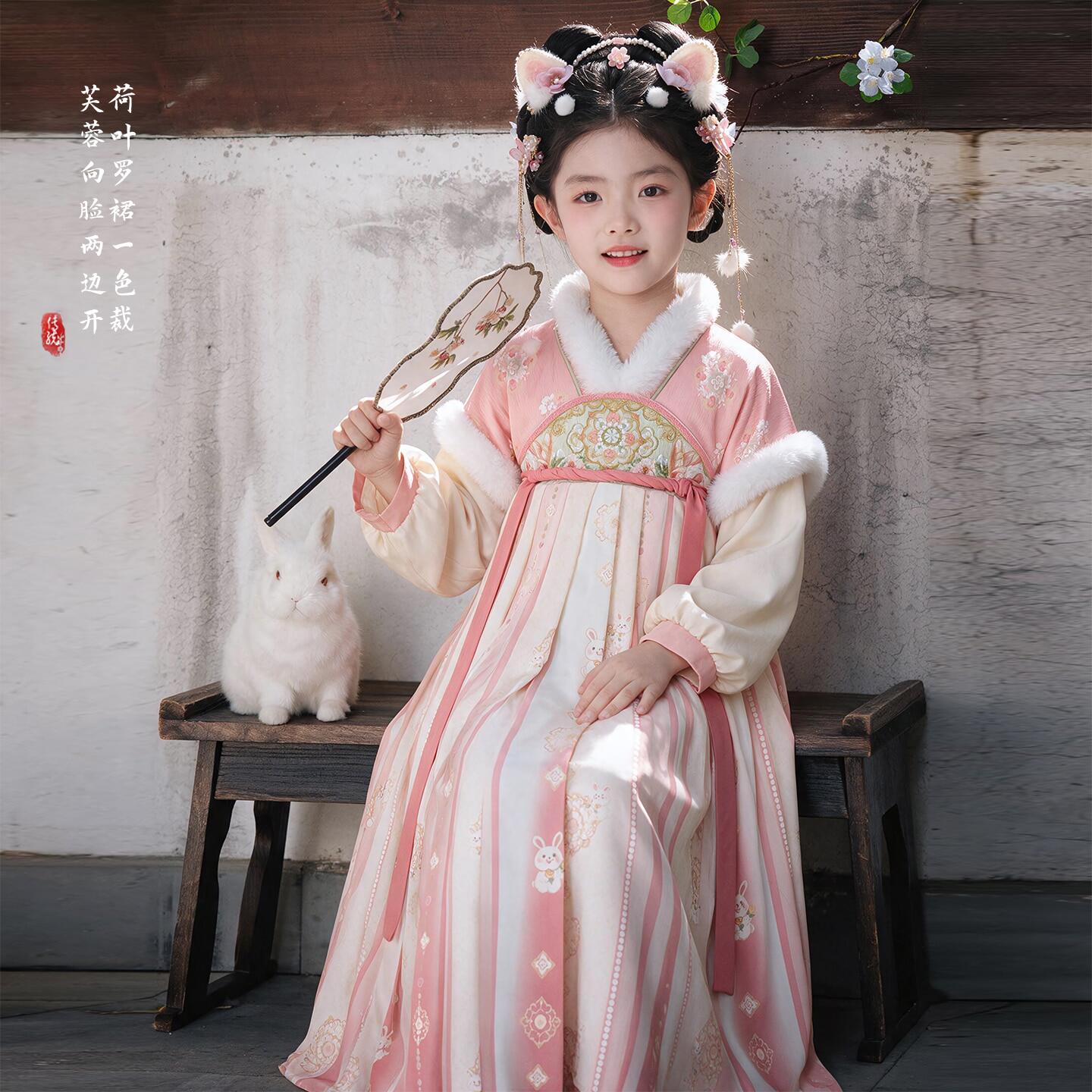 汉服女童秋冬2026新款儿童国风超仙古风加绒连衣裙小女孩古装襦裙