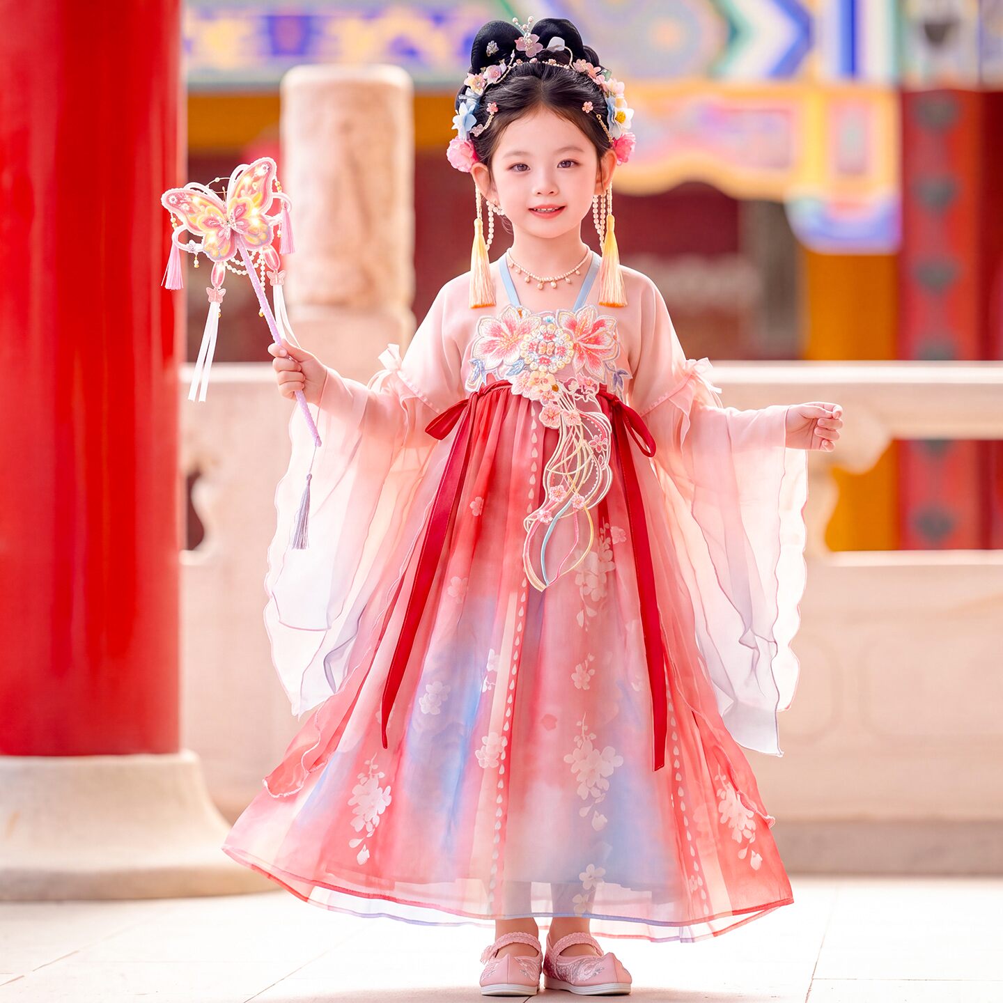 女童汉服秋季2026新款仙气古风公主连衣裙中秋古装演出服儿童裙子