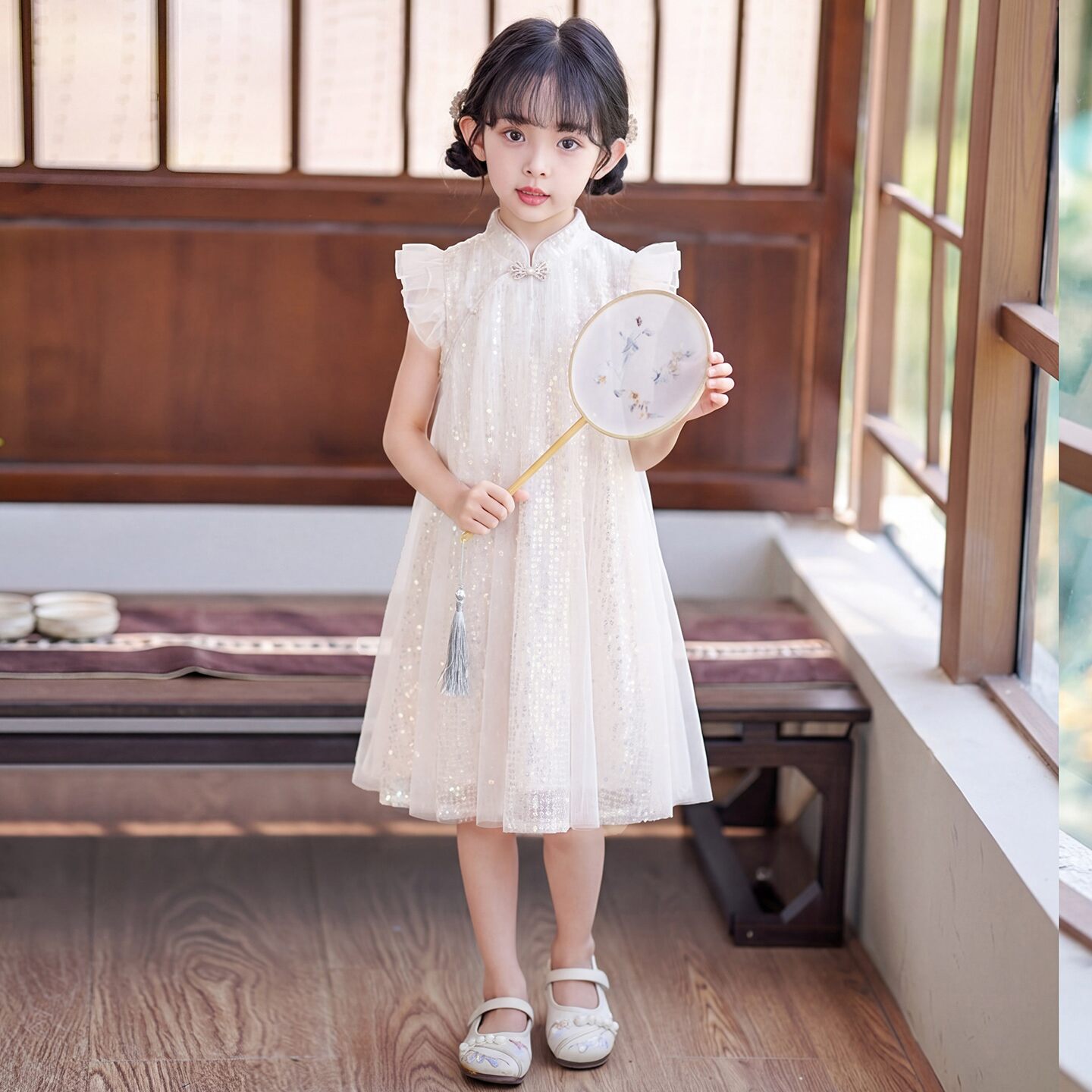 女童旗袍连衣裙2026新款儿童夏季汉服中国风新中式古风公主裙夏装