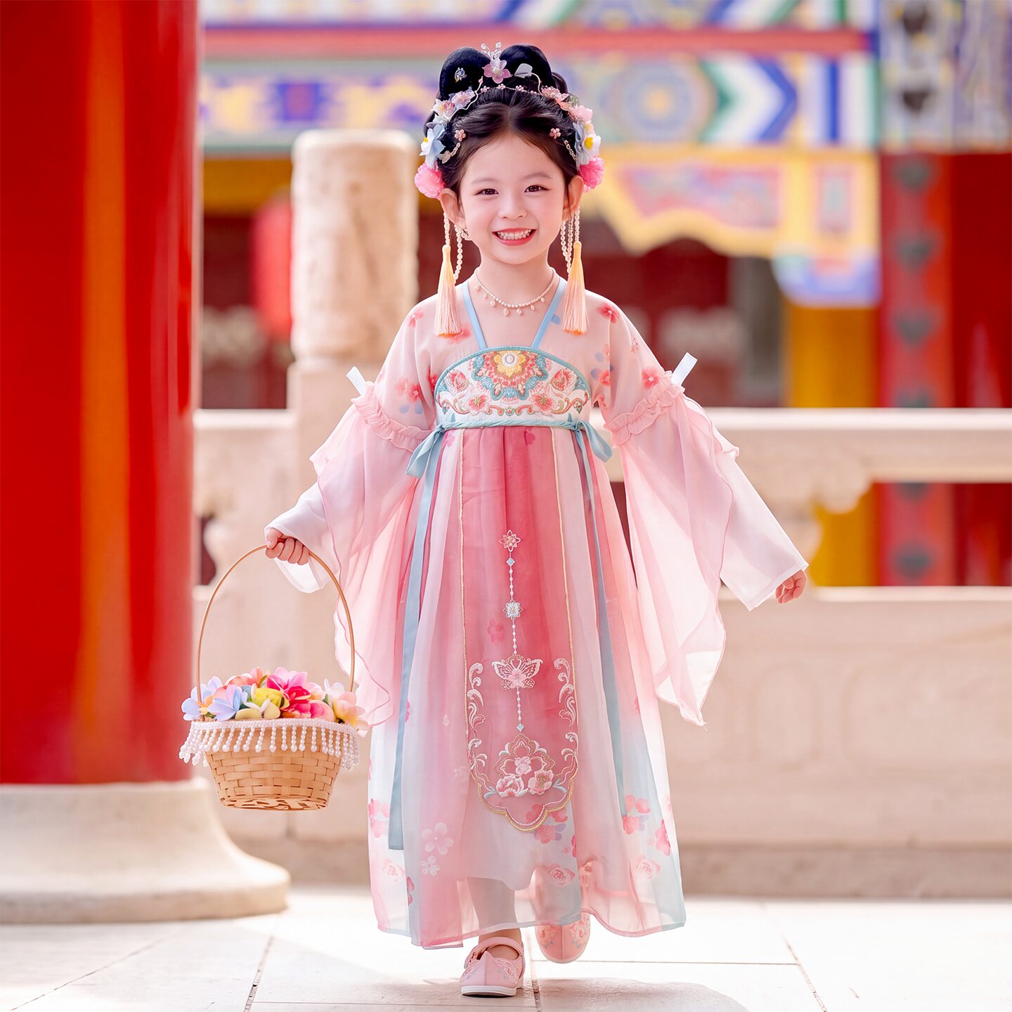 女童汉服秋装儿童古风超仙公主裙2026新款中秋节国风绝美唐装襦裙