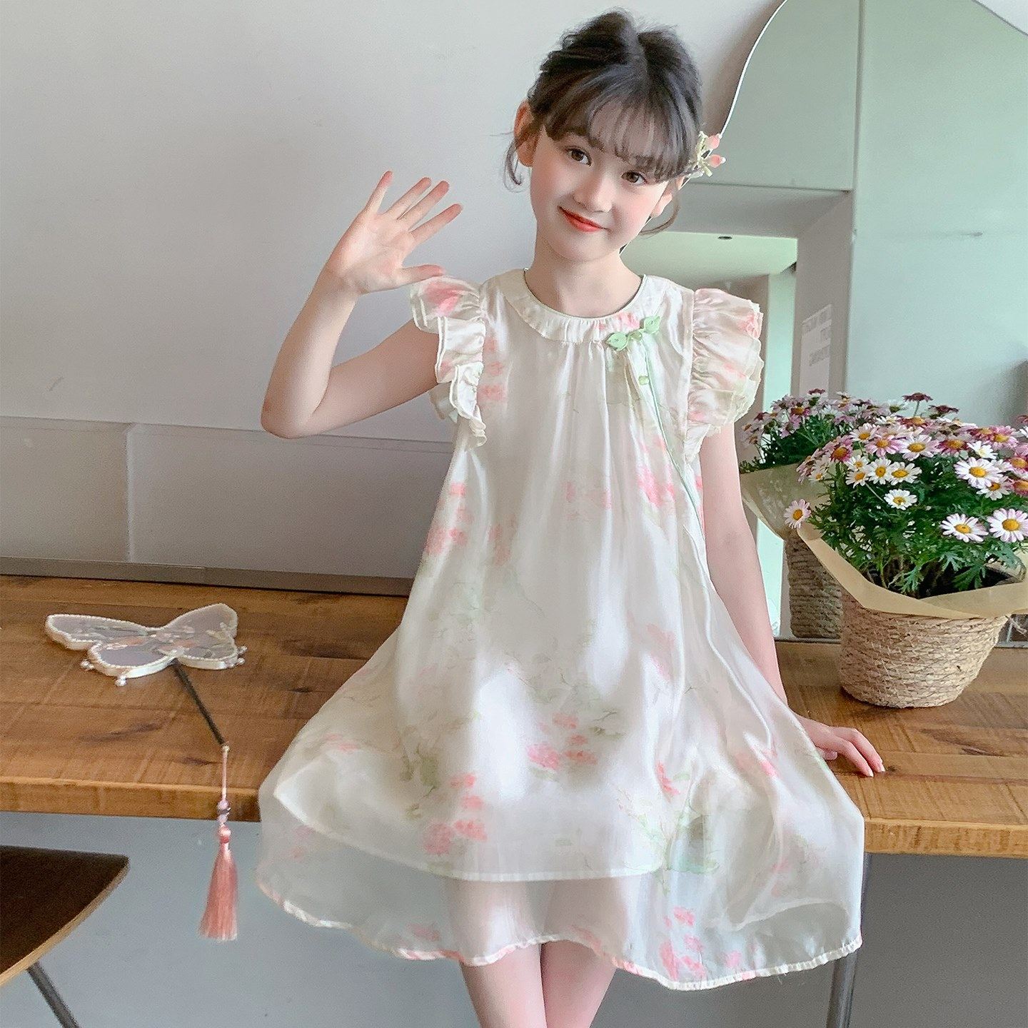 女童旗袍连衣裙夏装2026新款儿童新中式裙子夏季小女孩国风公主裙