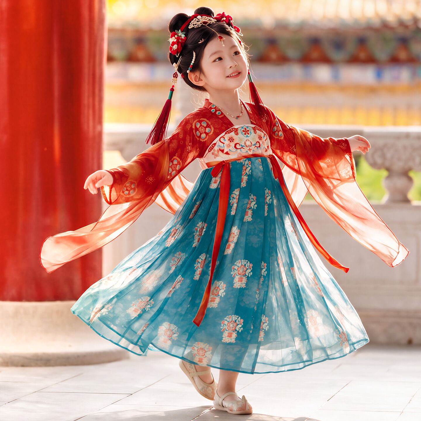 汉服女童秋季唐装2026新款古风超仙儿童中国风古装中秋襦裙连衣裙