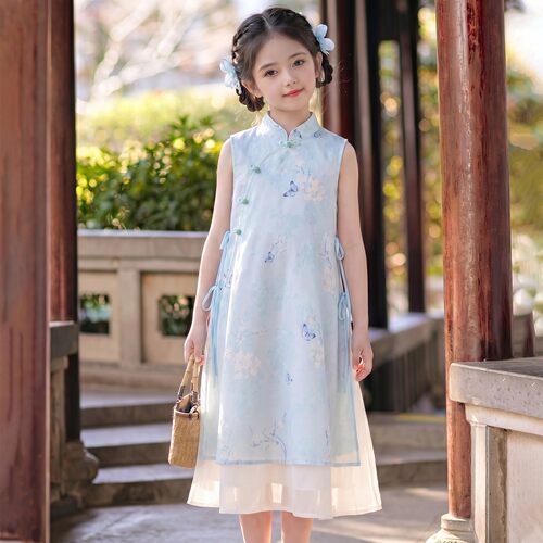 汉服女童国风唐装古风儿童新中式旗袍裙2026夏季新款小女孩连衣裙