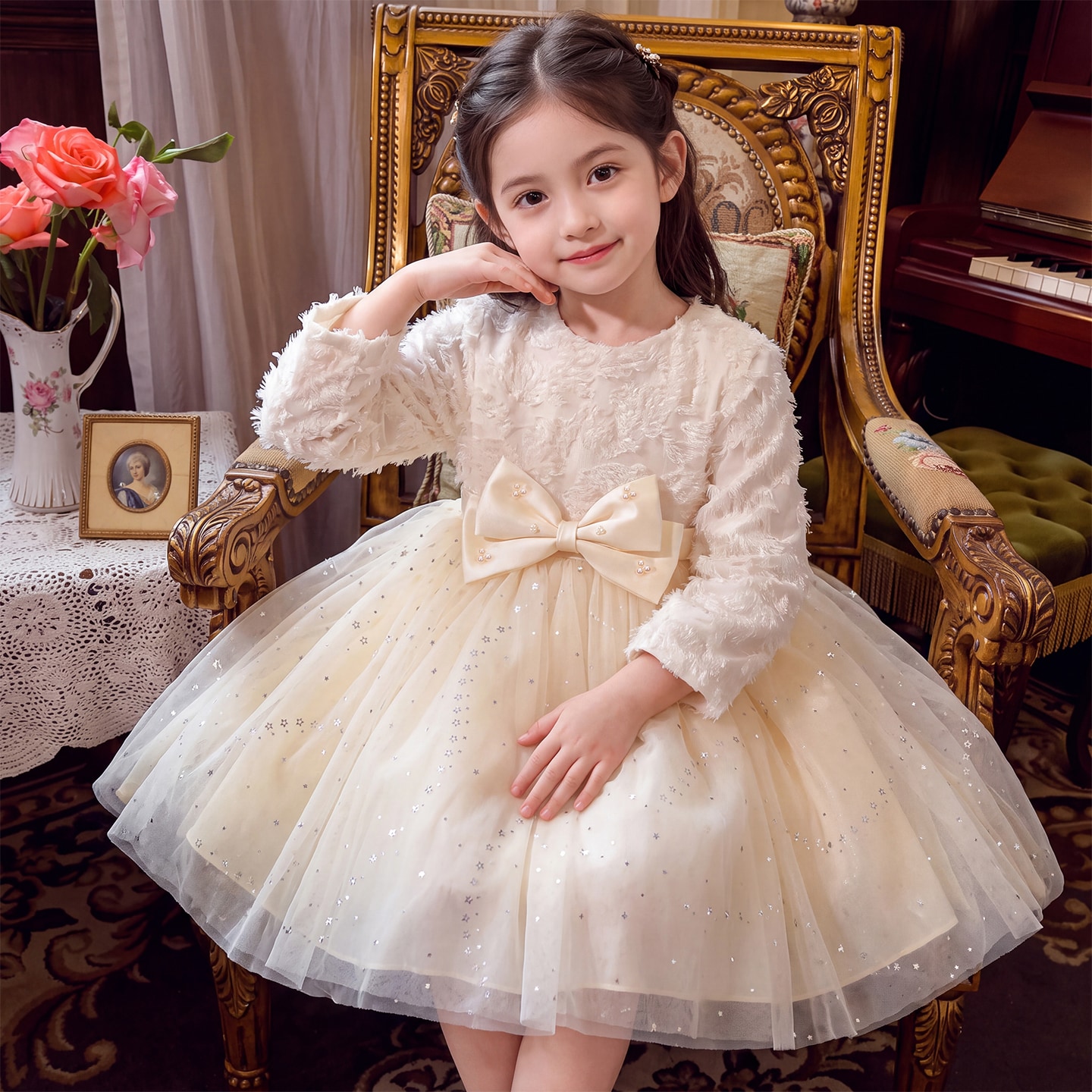 女童连衣裙秋季2026新款小女孩宝宝洋气生日裙子儿童装秋装公主裙