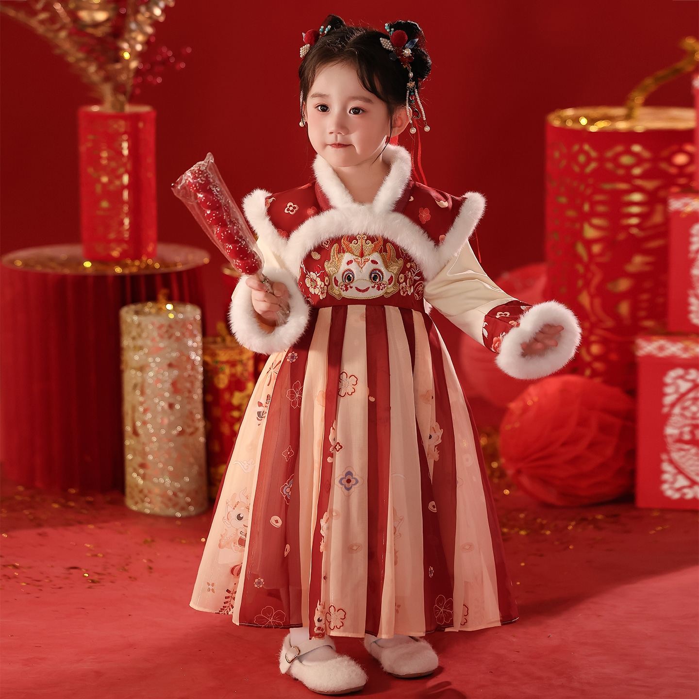 汉服女童冬装加绒2026新款古风唐装过年拜年服儿童中国风古装冬季,童装/婴儿装/亲子装,唐装,淘宝优惠券,粉丝福利购,淘宝优惠卷