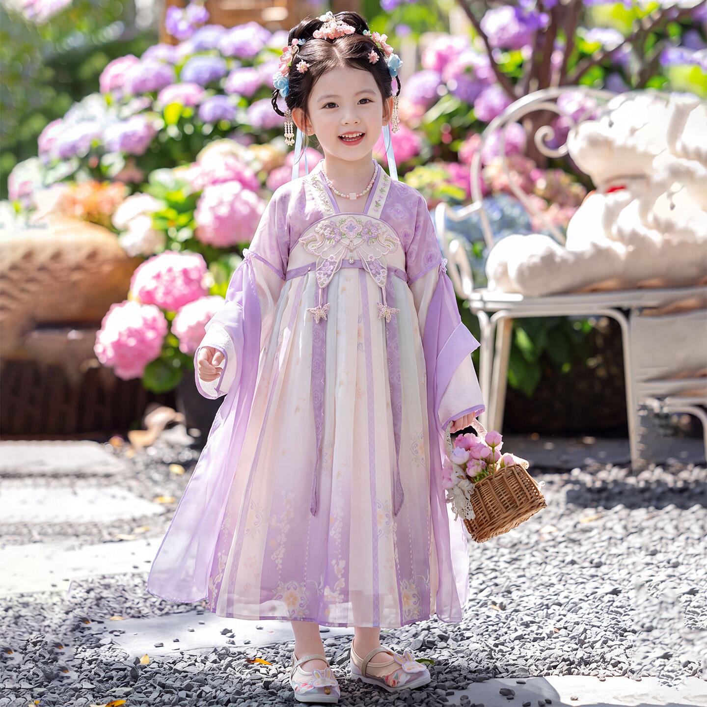 汉服女童秋装中国风公主裙2026新款儿童古风唐装女孩超仙连衣裙子