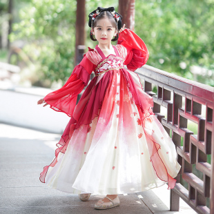 女童中秋节古装 古风超仙秋装 连衣裙儿童装 汉服秋款 小女孩唐装 裙子