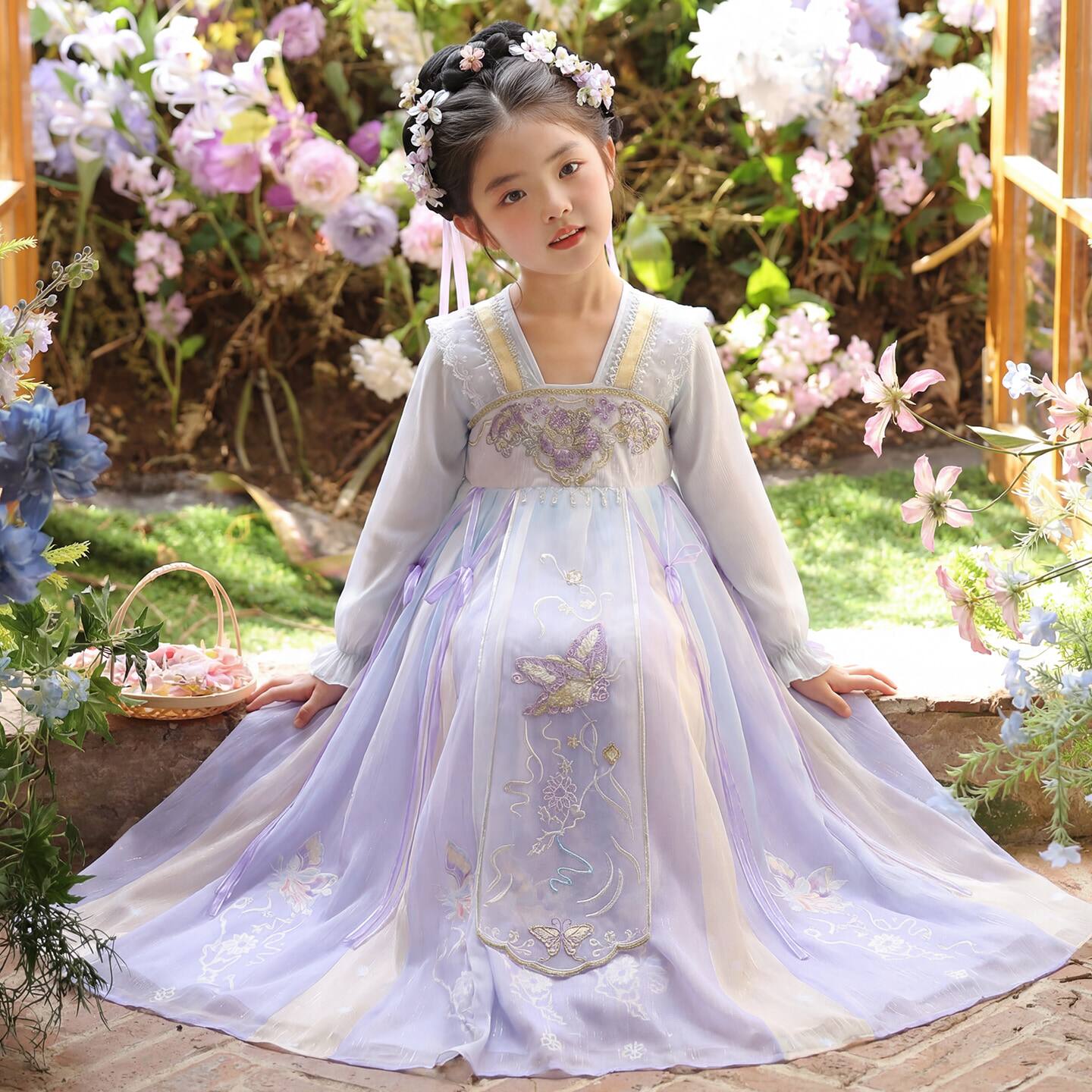 汉服女童古装超仙连衣裙秋装2026新款儿童古风公主小女孩唐装襦裙