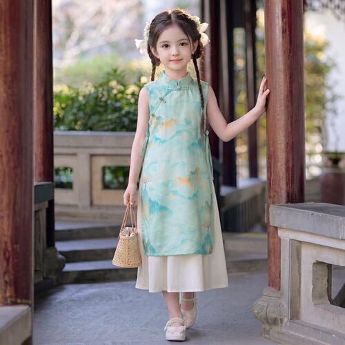 女童旗袍裙子夏季2026新款国风新中式公主连衣裙夏装儿童古风汉服