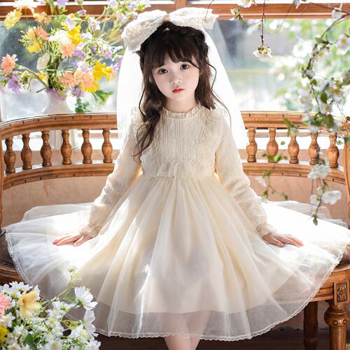 女童连衣裙春装2026新款儿童洋气生日公主裙女孩裙子春季礼服纱裙