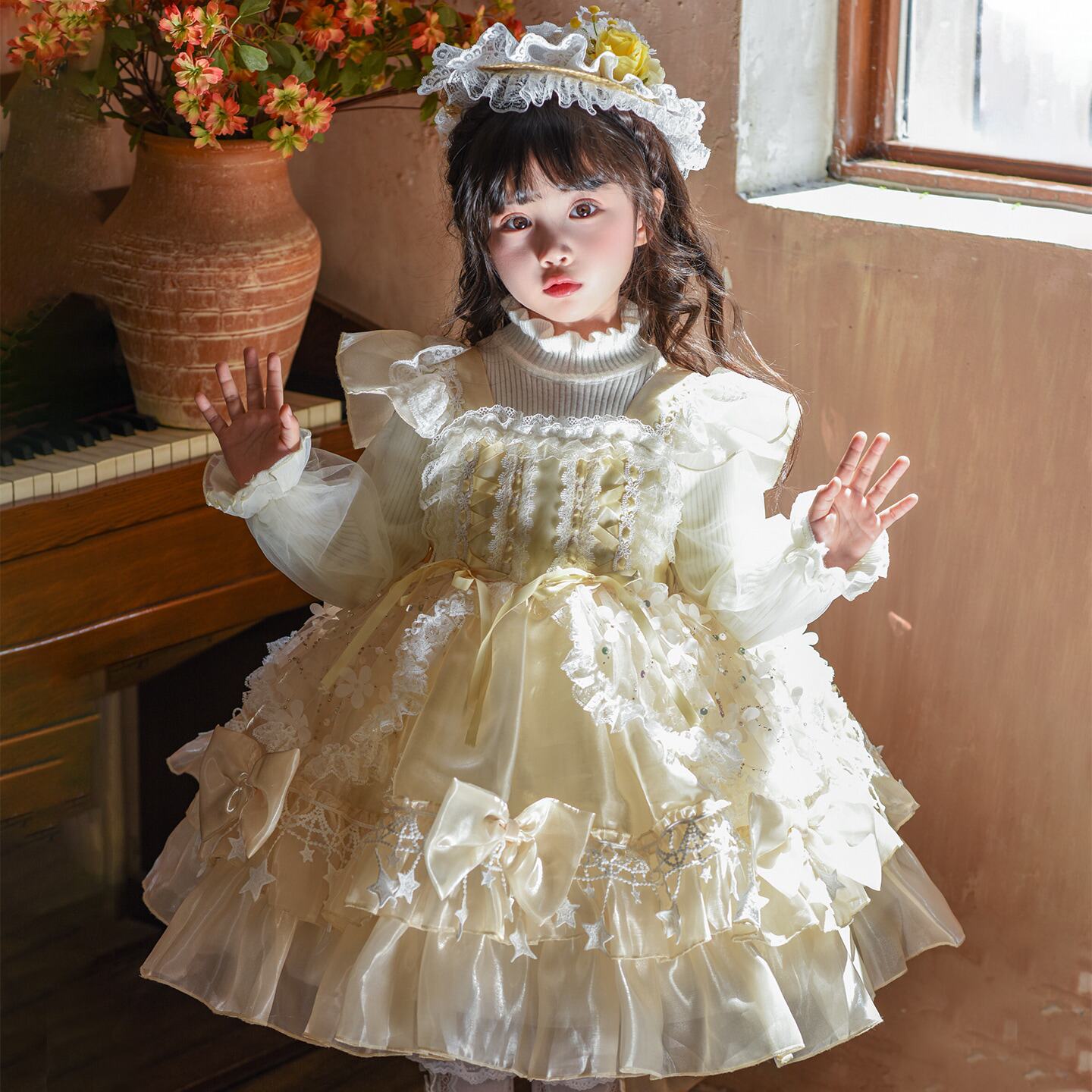 洛丽塔女童冬装公主裙2026新款蓬蓬纱冬裙子儿童小女孩洋气连衣裙