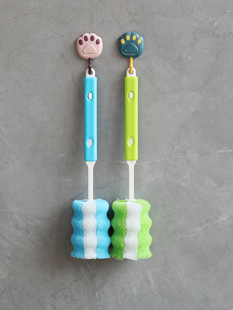 可延申杯刷百洁布防滑清洁能力强加粗长柄刷去除死角清洁刷洗杯刷