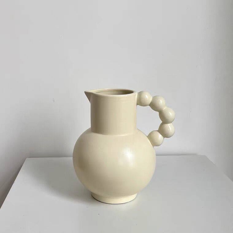 新潮流风陶瓷花瓶奶壶形状自制款居家书房民宿餐桌摆件装饰可水培