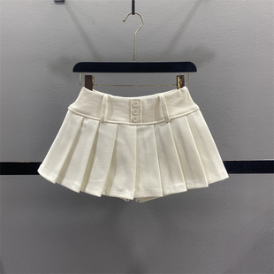 纯欲风毛呢百褶半身裙女2025秋冬新款小个子显瘦辣妹A字短裙裤裙