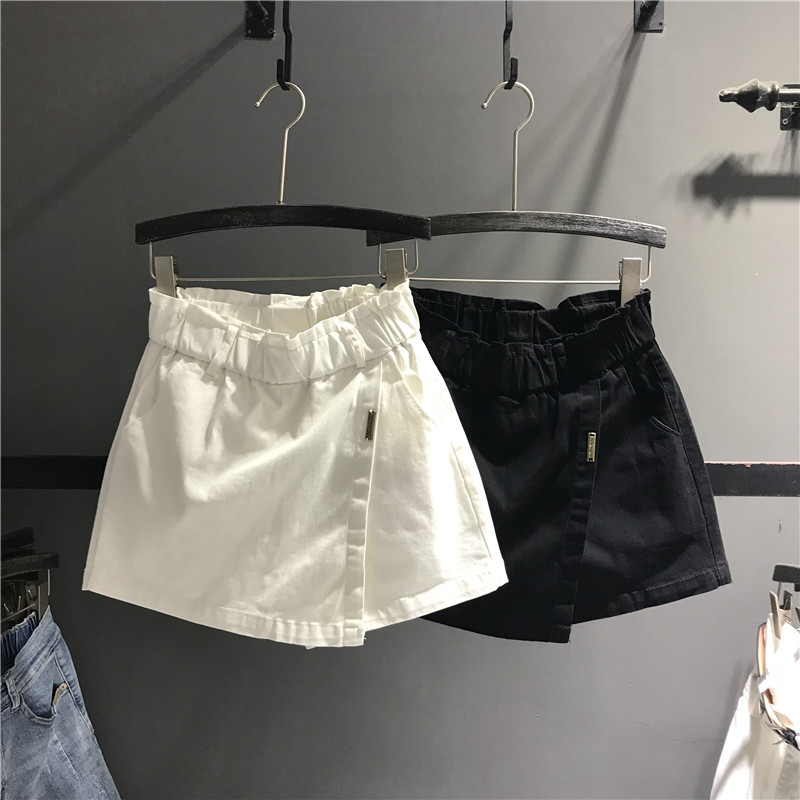 欧货夏季新款百搭松紧高腰牛仔短裙裤裙女显瘦A字包臀半身裙