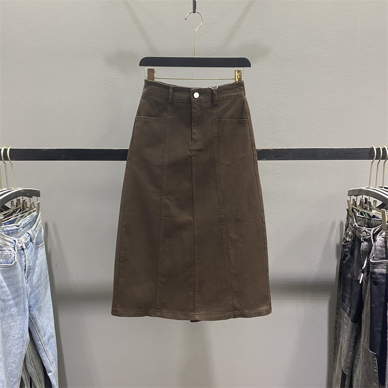 半松紧高腰休闲半身裙女包臀裙