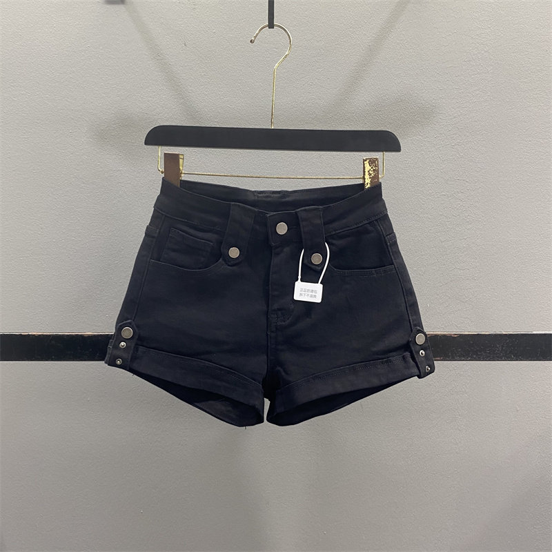 复古卷边牛仔超短裤女辣妹热裤