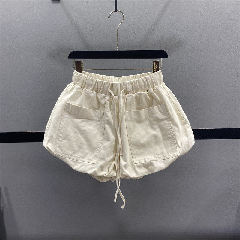 大口袋休闲牛仔花苞短裤裙女2025秋季减龄显瘦A字蓬蓬裙裤灯笼裤