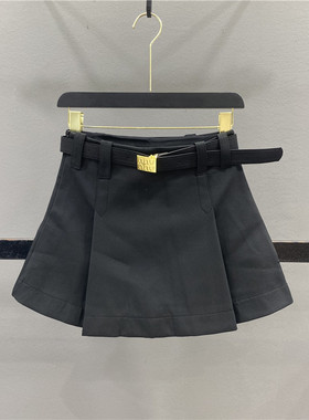 黑色西装半身裙女2025秋季新款设计感压褶高腰显瘦百搭A字短裙潮