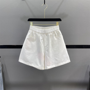热裤 松紧高腰休闲短裤 简约百搭宽松显瘦A字阔腿裤 新款 女2026夏季