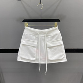 辣妹休闲运动短裙 大口袋工装 抽绳卫衣裙A字半身裙女2026夏季 新款