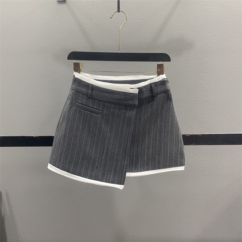 复古条纹学院风西装半身裙女2026春夏不规则高腰显瘦A字包臀短裙,女装/女士精品,半身裙,淘宝优惠券,粉丝福利购,淘宝优惠卷
