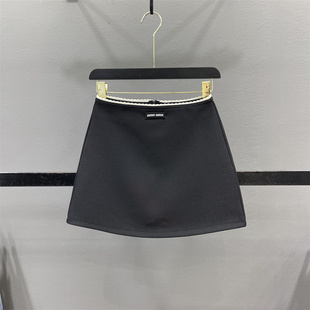 花边高腰西装半身裙女2026夏季新款百搭贴标显瘦辣妹a字包臀短裙