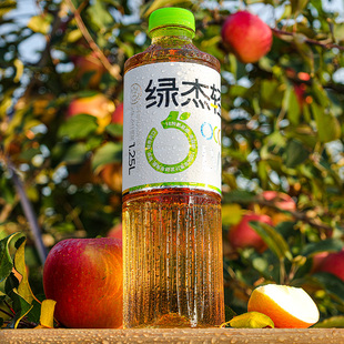 绿杰轻纯发酵苹果醋饮料1.25L*2瓶大容量0代糖0脂肪70%果汁