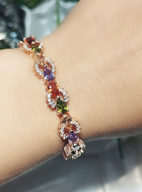 甜酷彩色五角星锆石缤纷耳钉