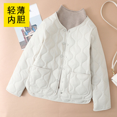 卡依佳秋冬新款 内穿轻薄羽绒棉服女内胆轻便保暖百搭短款 圆领外套