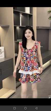 2026年睡衣女士舒适透气套装夏季薄款短裤背心大码家居服睡衣2