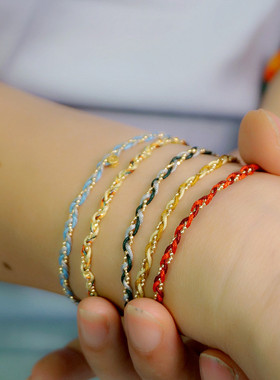 原创细款手绳订做精致手工红绳手链编织简单轻奢脚链绳3mm