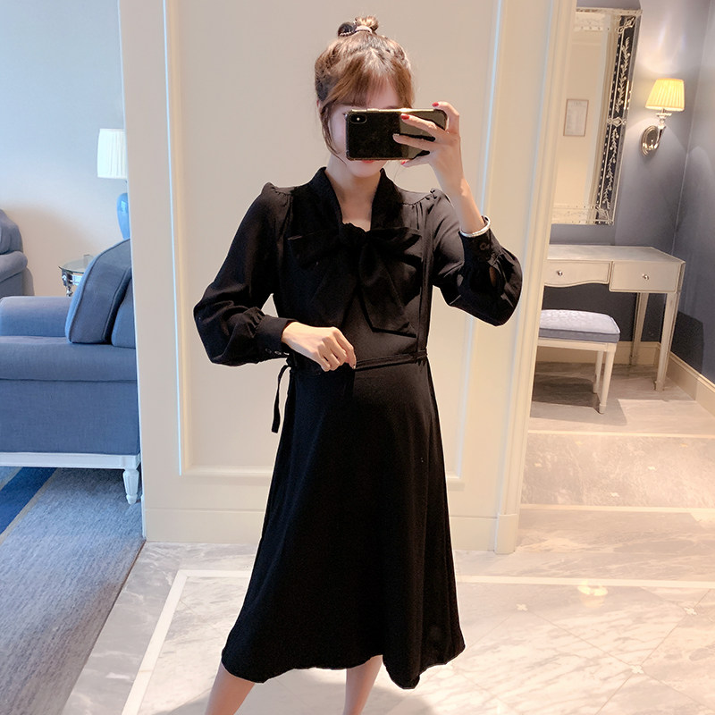 韩国春夏孕妇宽松大码显瘦纯色V领中长款系带职业上班气质连衣裙|ruв категории Всё для беременных и кормящих, материнство, платье - от Buy2taobao.com для оказания профессиональной услуги покупки агента Taobao