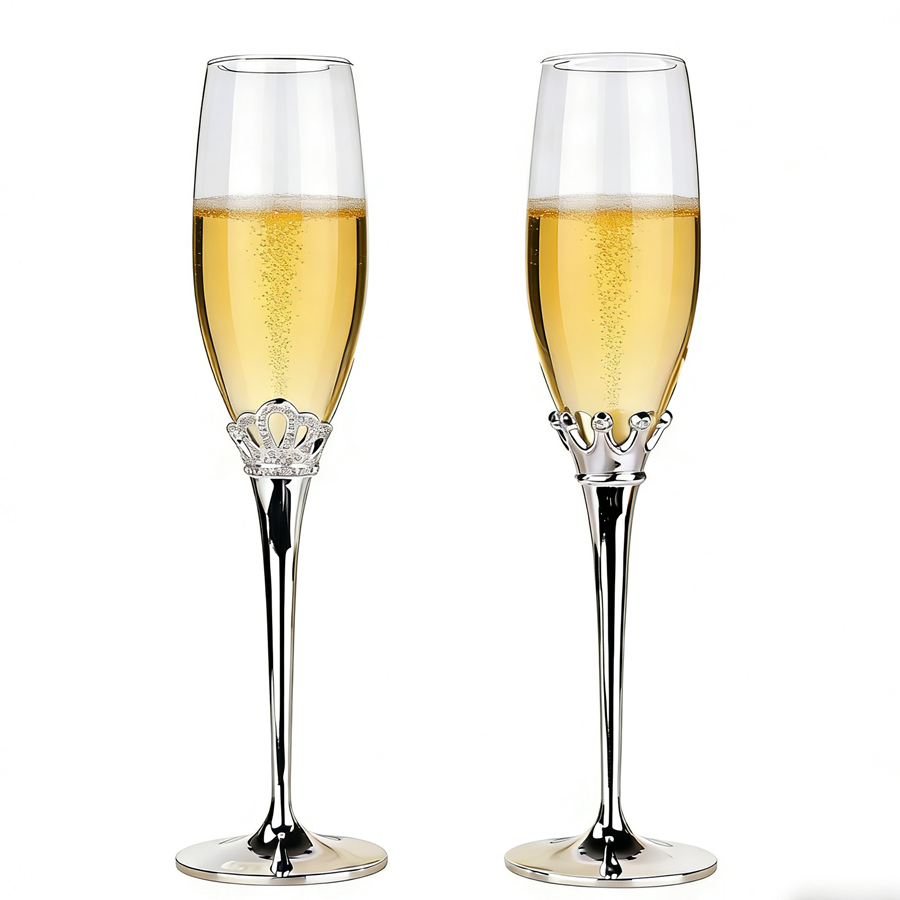 欧式镀银国王和女王香槟杯葡萄酒酒杯高脚杯红酒杯结婚礼品对杯