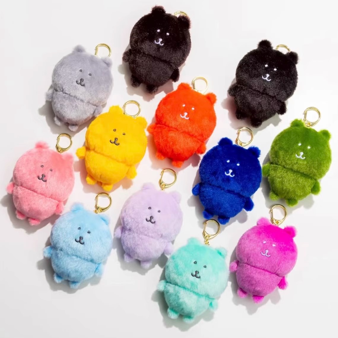 日本自嘲熊12色彩虹chiikawa爱心玫瑰熊毛绒公仔挂件玩偶