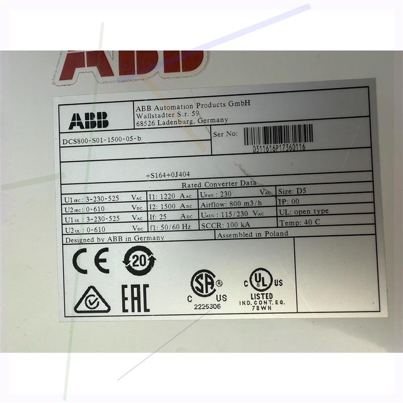 议价ABBDCS800系列直流流调速,DCS800-S01-15