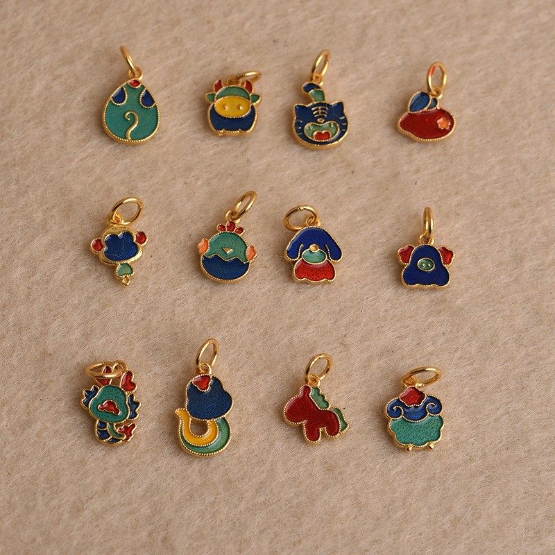 925银古法金烧蓝珐琅生肖挂坠十二生肖小吊坠男女本命年礼物配件,饰品/流行首饰/时尚饰品新,其他DIY饰品配件,淘宝优惠券,粉丝福利购,淘宝优惠卷
