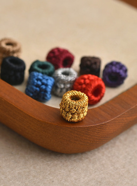 2个/孔3/5mm双雀头结线圈手工编织diy手绳项链配饰直穿桶珠线编圈