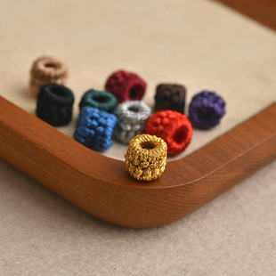 2个/孔3/5mm双雀头结线圈手工编织diy手绳项链配饰直穿桶珠线编圈