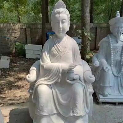 汉白玉石雕东北五仙 胡黄常莽白柳灰 寺庙户外供奉地藏王佛像定制