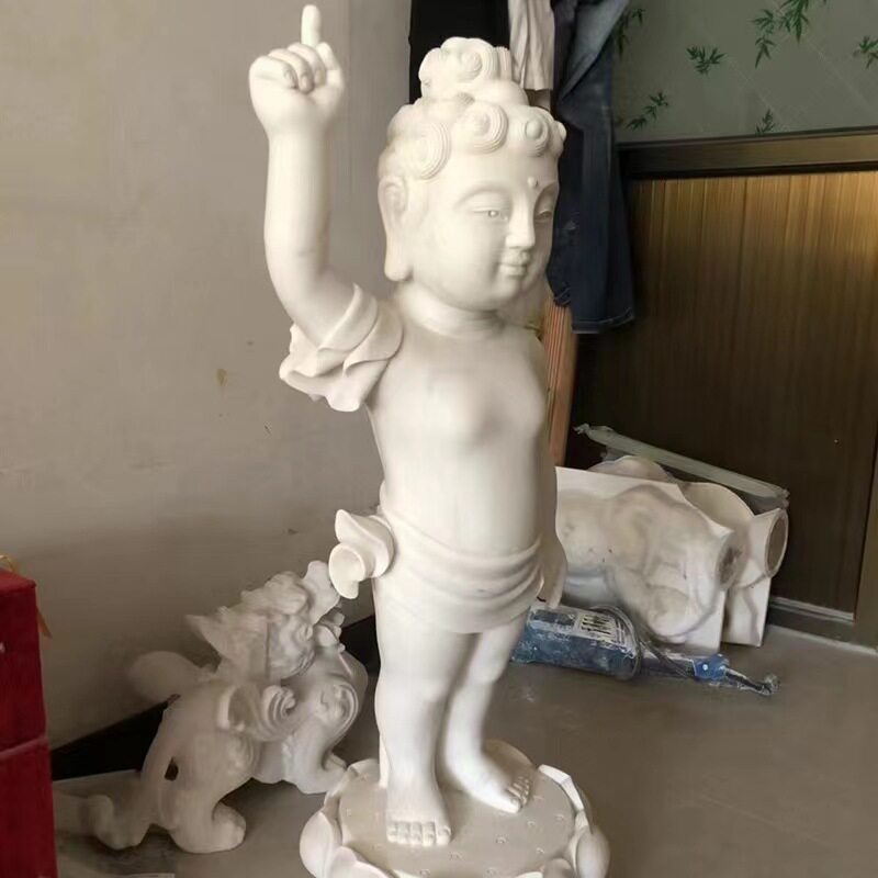 太子佛石雕浴佛指天指地佛像大理石释迦摩尼寺庙供奉佛像雕塑定做