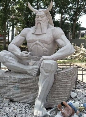 石雕大理石神农 古代人物炎帝 伏羲园林广场户外人物摆件景观定制