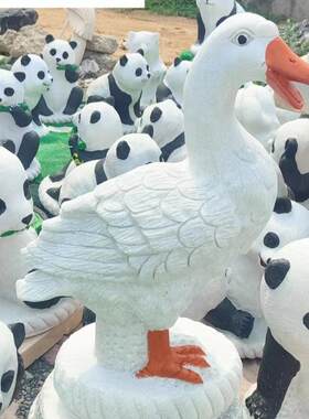 动物雕刻石雕仿真凤凰 天鹅 大鹅石头草坪别墅公园林景观装饰定制