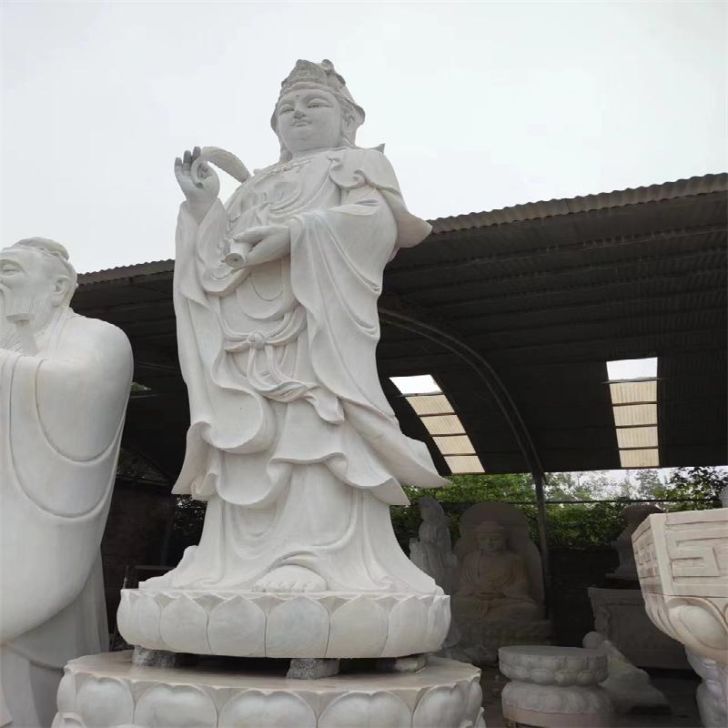 观音汉白玉石雕 观世音菩萨 滴水观音 送子观音 寺庙景区供奉佛像