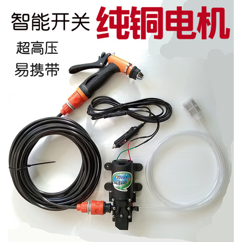 车载家用高压洗车12V 220V电动洗车器微小型水泵洗车机清洗水枪