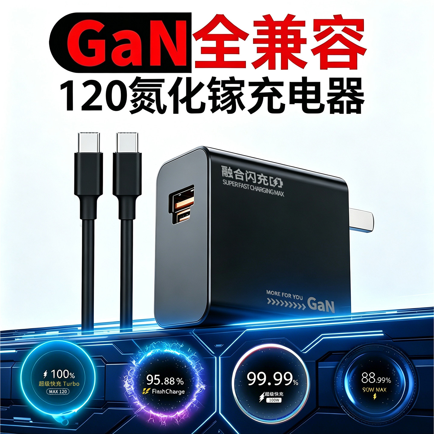 手机充电器快充通用VIVOX100s充电头120超级闪充vivoX200 X90 X80 iQOO原装双C数据线一加小米苹果华为充电器