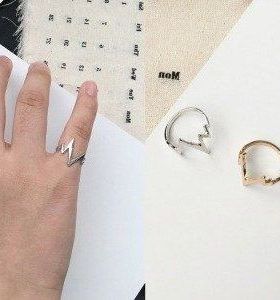 简约个性情侣心电图韩版 式高低戒指指环J702弯曲戒指 尾戒闪电