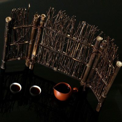 紫竹装饰三折竹编竹篱笆篱笆纯手工料理子大装饰盘寿司刺身大日式