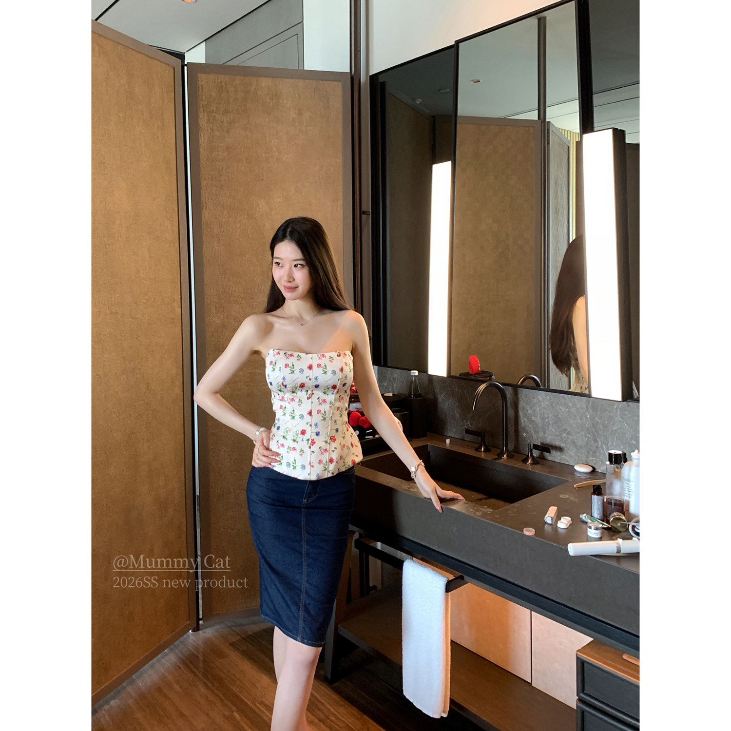 Mummy Cat下蛋喵 26新品气质休闲显瘦百搭牛仔包臀半身裙